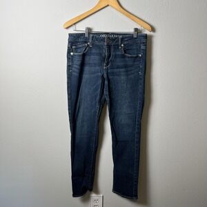 American Eagle Skinny Jeans Womens 10 Short Blue Dark Wash Stretch Denim Pants